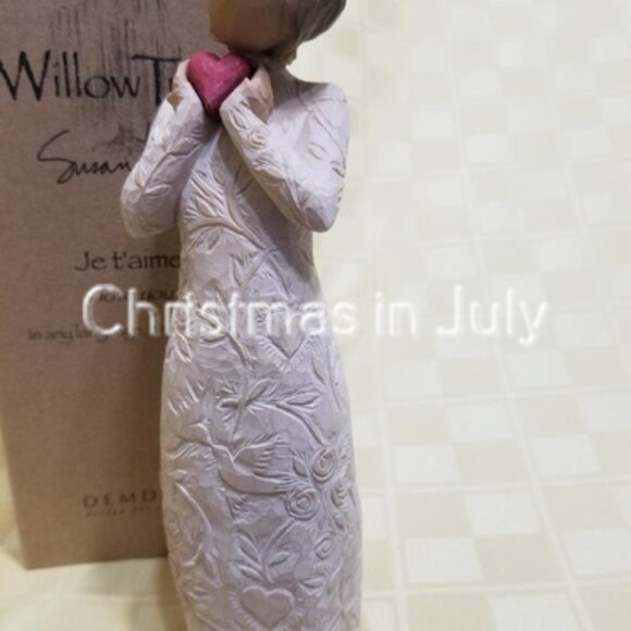 Willow Tree Susan Lordi Je t'aime I Love You Heart Figurine #26231 w/box - Picture 2 of 3